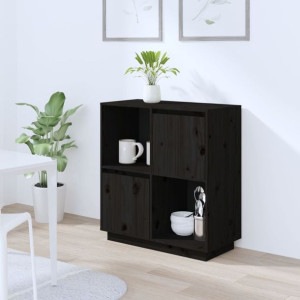Szafka czarna 74x35x80cm lite drewno sosnowe