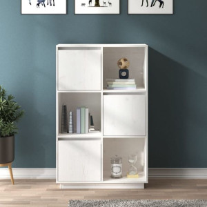 Szafka wysoka biała 74x35x117cm lite drewno sosnowe