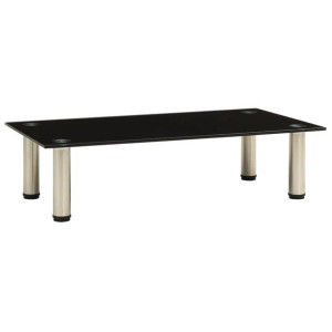 Stojak RTV czarny 60x35x17cm szkło hartowane