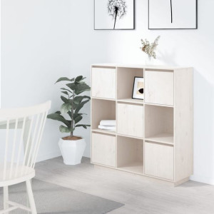 Szafka biała 110.5x35x117cm lite drewno sosnowe