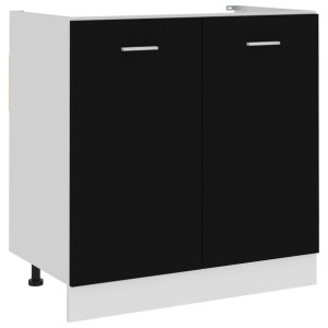 Szafka pod zlew czarna 80x46x81.5cm płyta wiórowa