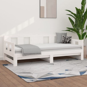 Łóżko rozsuwane białe lite drewno sosnowe 2x(90x200)cm