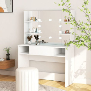 Toaletka z LED 100x40x135cm MDF biały