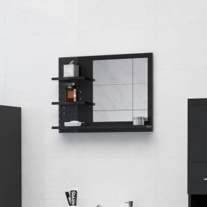 Lustro łazienkowe czarne połysk 60x10.5x45cm płyta