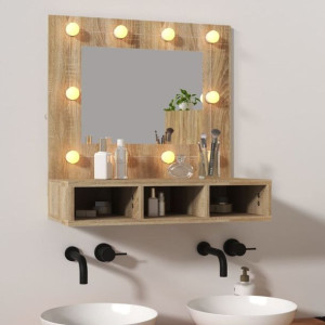 Toaletka z LED dąb sonoma 60x31.5x62cm