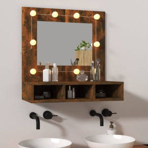 Toaletka z LED przydymiony dąb 60x31.5x62cm