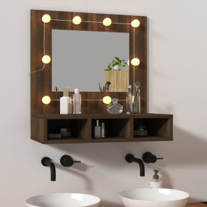 Toaletka z LED brązowy dąb 60x31.5x62cm