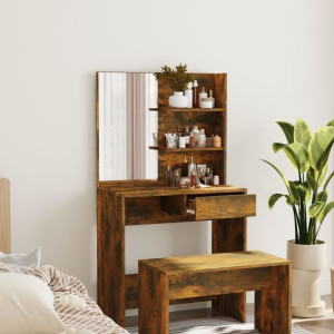 Toaletka z lustrem przydymiony dąb 74.5x40x141cm