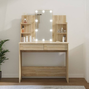 Toaletka z oświetleniem LED dąb sonoma 96x40x142cm