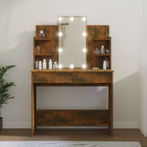 Toaletka z LED przydymiony dąb 96x40x142cm