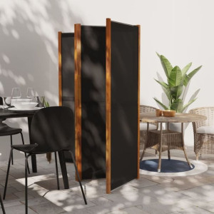 Parawan 4-panelowy czarny 280x180cm