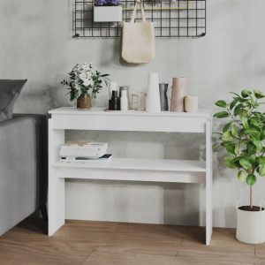 Stolik boczny biały 102x30x80cm płyta wiórowa