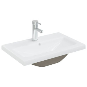 Umywalka wpuszczana z baterią 61x39x18cm ceramiczna