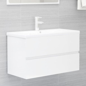 Szafka pod umywalkę połysk biała 80x38.5x45cm płyta