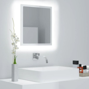Lustro łazienkowe LED połysk białe 40x8.5x37cm płyta
