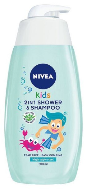 Nivea Kids Żel do mycia ciała 2w1 dla chłopców Magic Apple 500ml