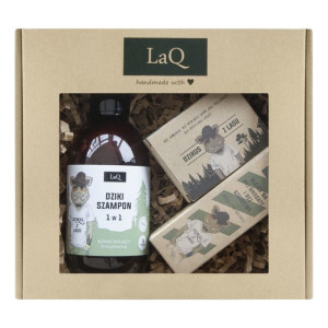 LaQ "Dzik" Zestaw Prezentowy Męski Szampon 300 ml + Olejek Po Goleniu 30 ml