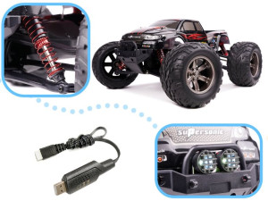 Samochód Rc Monster Truck 1:12 2.4ghz X9115 Czerwony Ulepszona Wersja