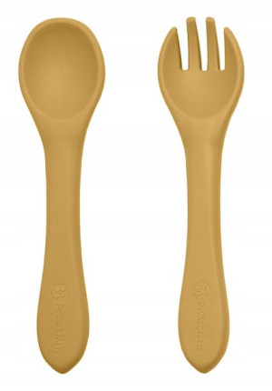 Petite & Mars Silikonowe Sztućce Mustard 6M+