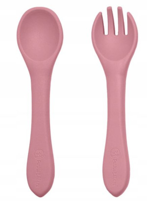 Petite &Mars Silikonowe Sztućce Dusty Rose 6M+