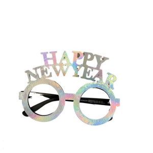 Okulary Happy New Year Sylwester Imprezowe Srebrne