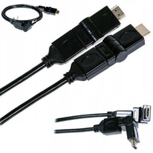 Kabel Hdmi Regulowane Wtyki Kątowe 360 1,5m V1,4