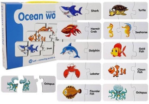 Puzzle Edukacyjne Układanka Świat Oceanów 10 Połączeń