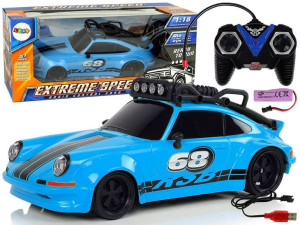 Samochód Sportowy 1:18 Niebieski Koło Zapasowe Pilot 27 Mhz