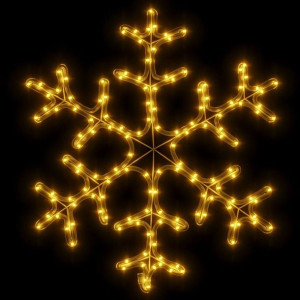 Świąteczna dekoracja świetlna płatek śniegu 144 LED ciepła biel