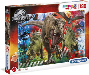 Puzzle Supercolor - Jurassic World - 180 Elementów - Clementoni - 29106