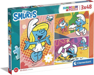 Puzzle Supercolor - Smerfy - 3x48 Elementów - Clementoni - 25276