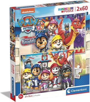 Puzzle Supercolor - Psi Patrol - 2x60 Elementów - Clementoni - 21621