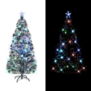 Sztuczna choinka ze stojakiem/ LED, 210 cm, światłowód
