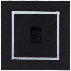 Gniazdo telefoniczne 6-PIN MAGIC czarny mat / chrom