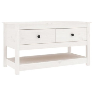Stolik kawowy, biały, 102x49x55 cm, lite drewno sosnowe