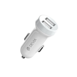 Devia ładowarka samochodowa Smart 2xUSB 3,1A biały + kabel microUSB