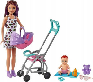 Barbie - Skipper Z Wózkiem I Bobasem - Gxt34