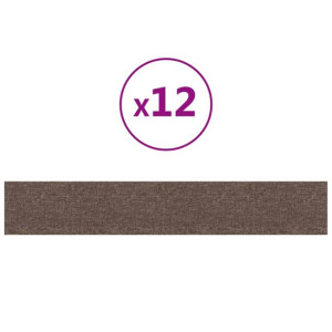 Panele ścienne, 12 szt, kolor taupe, 90x15 cm, tkanina, 1,62 m²