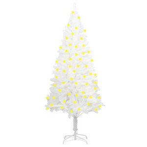 Sztuczna choinka z lampkami LED, biała, 180 cm