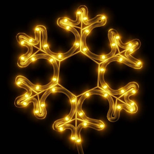 Świąteczna dekoracja świetlna płatek śniegu 48 LED, ciepła biel