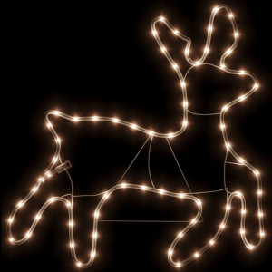 Świąteczna dekoracja w kształcie renifera, 72 LED, ciepła biel
