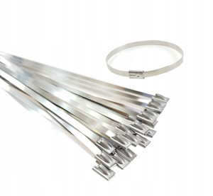 DEDRA opaski zaciskowe stalowe trytytki metalowe 4,6x200 20szt. (10414)