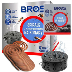 Spirale na komary z dekoracyjną stalową osłonką (16 sztuk spiral)