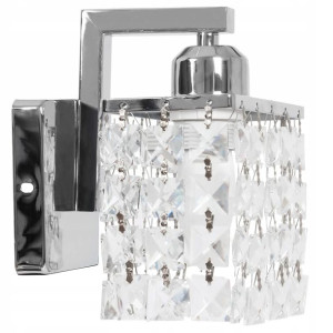 Lampa Kinkiet Ścienny Metalowy Kryształ Chrome