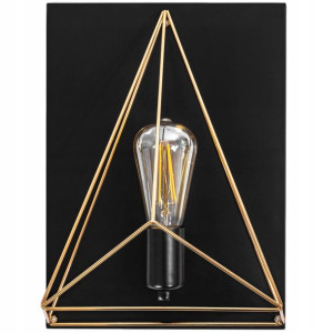 Lampa Kinkiet Ścienny Metalowy Lotf Black Gold