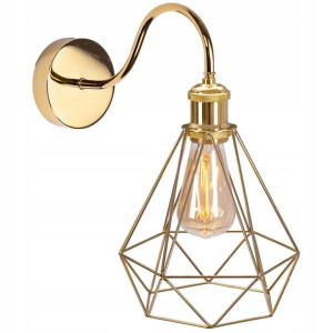 Lampa Kinkiet Ścienny Metalowy Lotf Gold