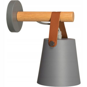 Lampa Kinkiet Ścienny Metalowy Z Paskiem Szary