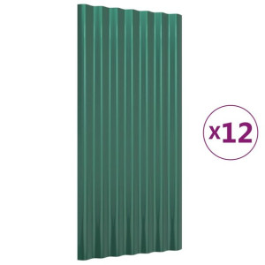 Panele dachowe, 12 szt., malowana proszkowo stal, 80x36 cm