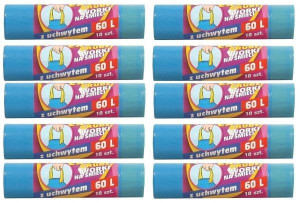 Worki na odpady Giguś Extra Grube z taśmą 60 l (10 sztuk) x 10 opakowań