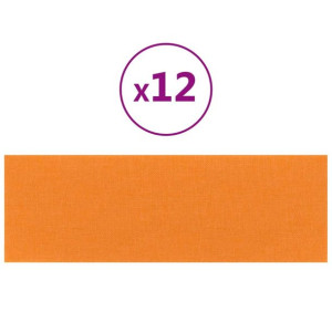 Panele ścienne, 12 szt, ciemnożółte, 90x30 cm, tkanina, 3,24 m²